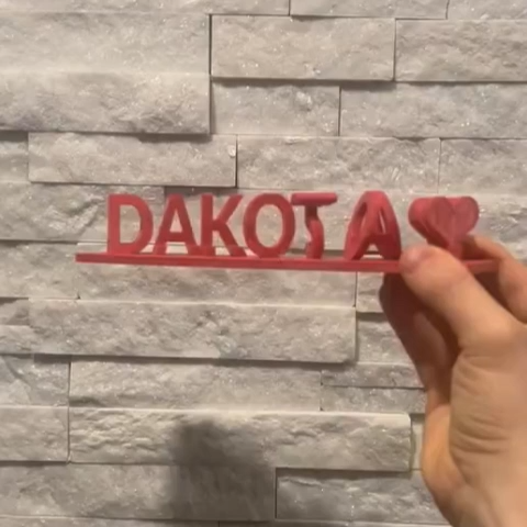 Custom Dual Name Illusion Love 3D Printed Personalised Double Flip Text Name Plate Customized Double Sided Words Plate Best Valentines Gift