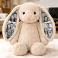 Custom Photo Bunny Plush with Fetal Ultrasound | Pregnancy Announcement Gift