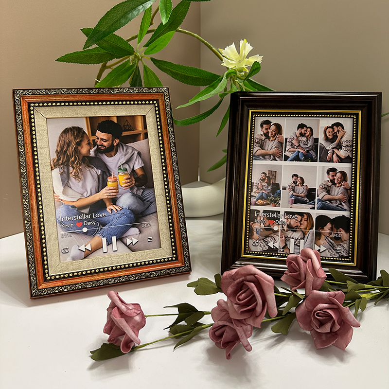 Personalised Photo Frame with Custom Whole Song Picture Frame Music Player Valentine's Day Gifts (Can Play Music)