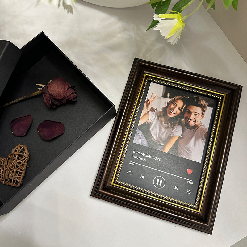 Personalised Photo Frame with Custom Whole Song Picture Frame Music Player Valentine's Day Gifts (Can Play Music)