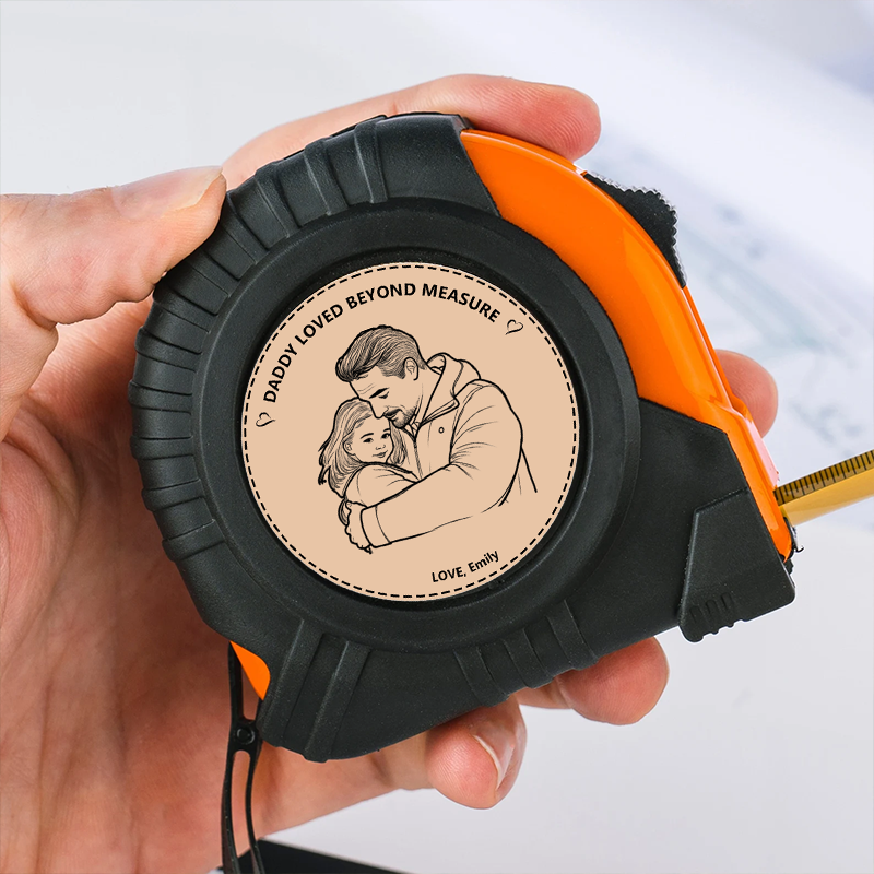 Personalised Photo Tape Measure with Custom Picture and Name Daddy Loved Beyond Measure Tape Measure Gift for Dad