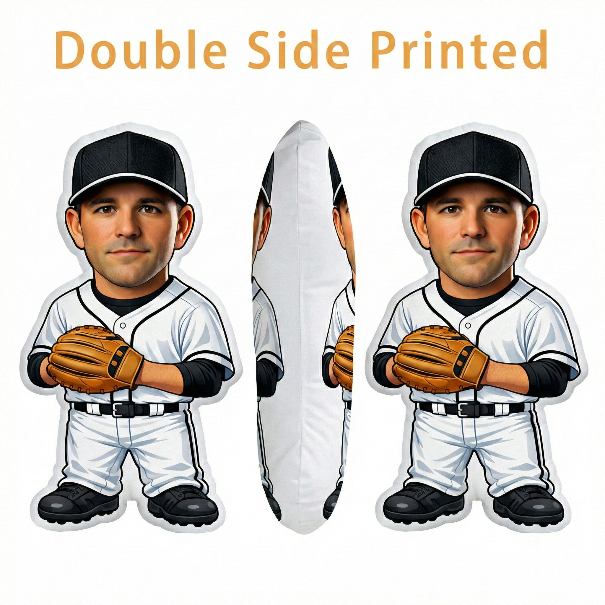 Personalised 3D Photo Pillow Double Sided Printing Gift for Baseball Players & Fans