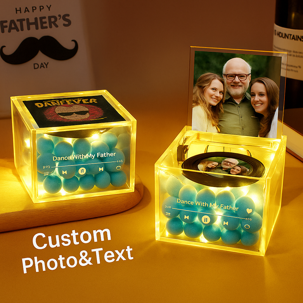 Custom Photo and Whole Song Music Box with Light Christmas Gifts Personalised Music Acrylic Box