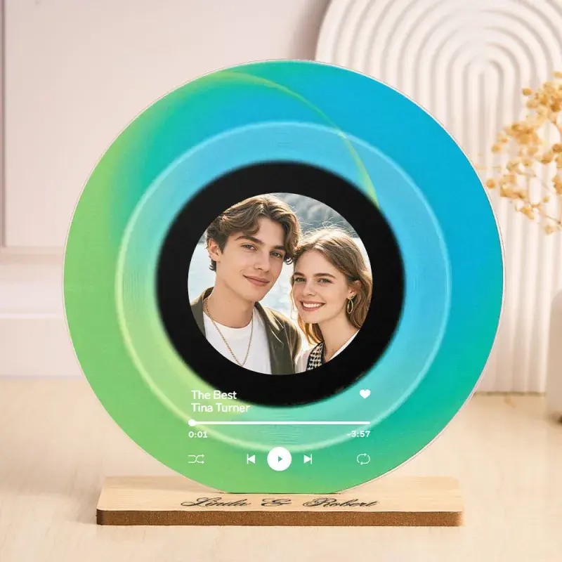 Personalised Song Vinyl with Custom Photo and Name Acrylic Record Plaque Decorations Gifts for Music Lovers