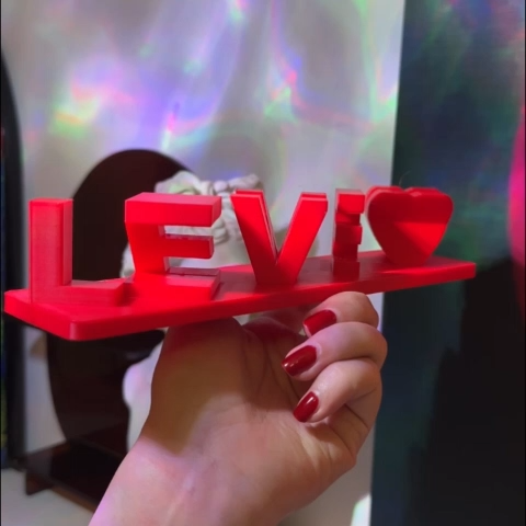 Personalised Dual Name Illusion Love 3D Printed Custom Name Plate Customized Double Sided Words Plate Best Valentines Gift