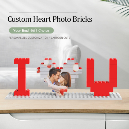 XOXO Custom Building Brick Photo Block Personalised I Love You Puzzle Gift