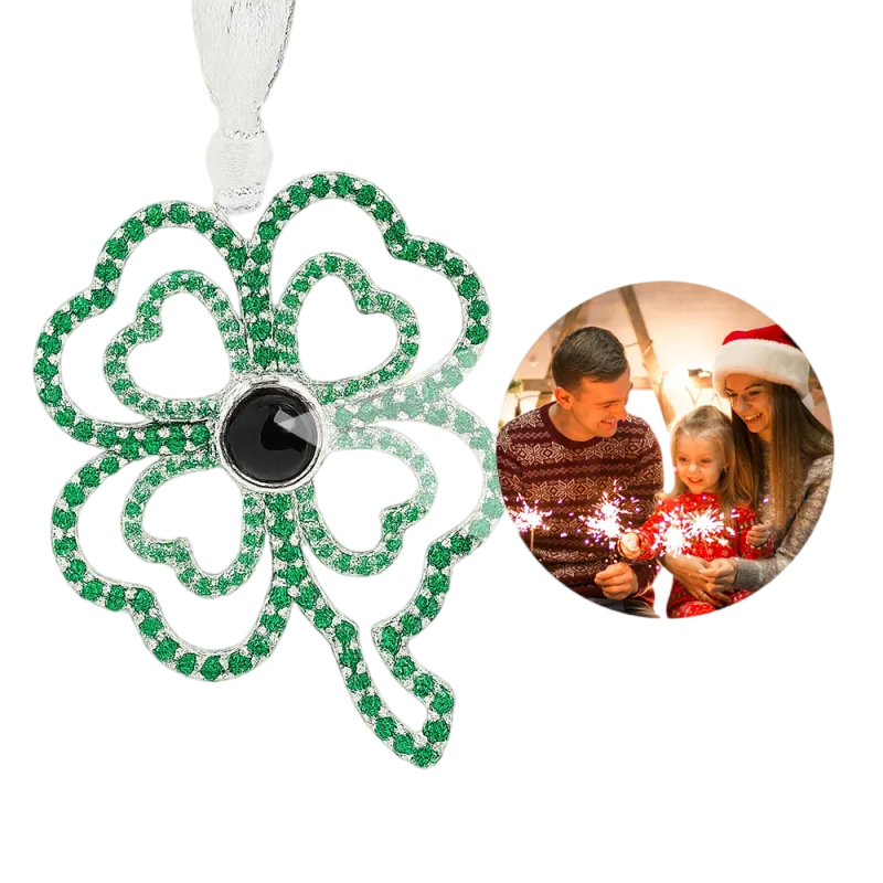 Personalized Angel Embrace Photo Projection Ornaments with Picture Ins