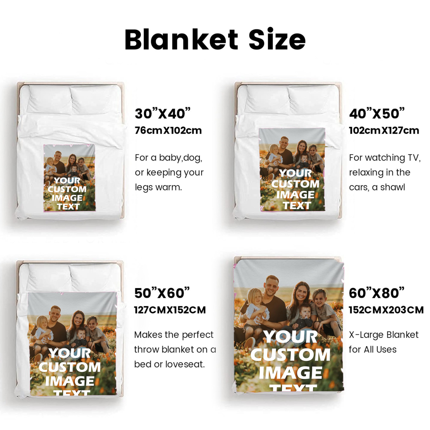 Personalised Collage Photo Blanket Custom Pictures and Text Throw Blanket Anniversary Gifts for Her