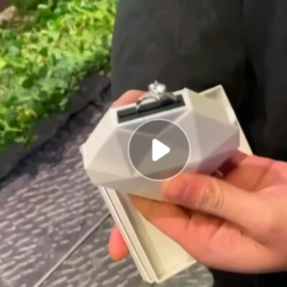 Creative Cool Mechanical Metal Kinetic Ring Set Proposal Ring Box et One-Handed Opening Jewelry Magic Cube Valentine's Day Gifts