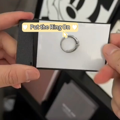 Creative Cool Mechanical Metal Kinetic Ring Set Proposal Ring Box et One-Handed Opening Jewelry Magic Cube Valentine's Day Gifts