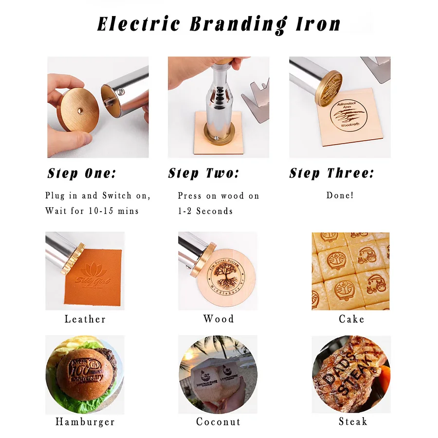 Custom Branding Iron for Woodworking and Leather Personalised Signature Wood Burning Stamp with Gift Box for Dad