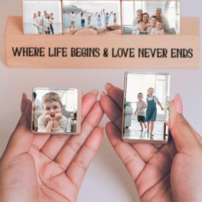 Personalised Wooden Stacking Photo Blocks Custom Photo Blocks Family Gifts for Father's Day