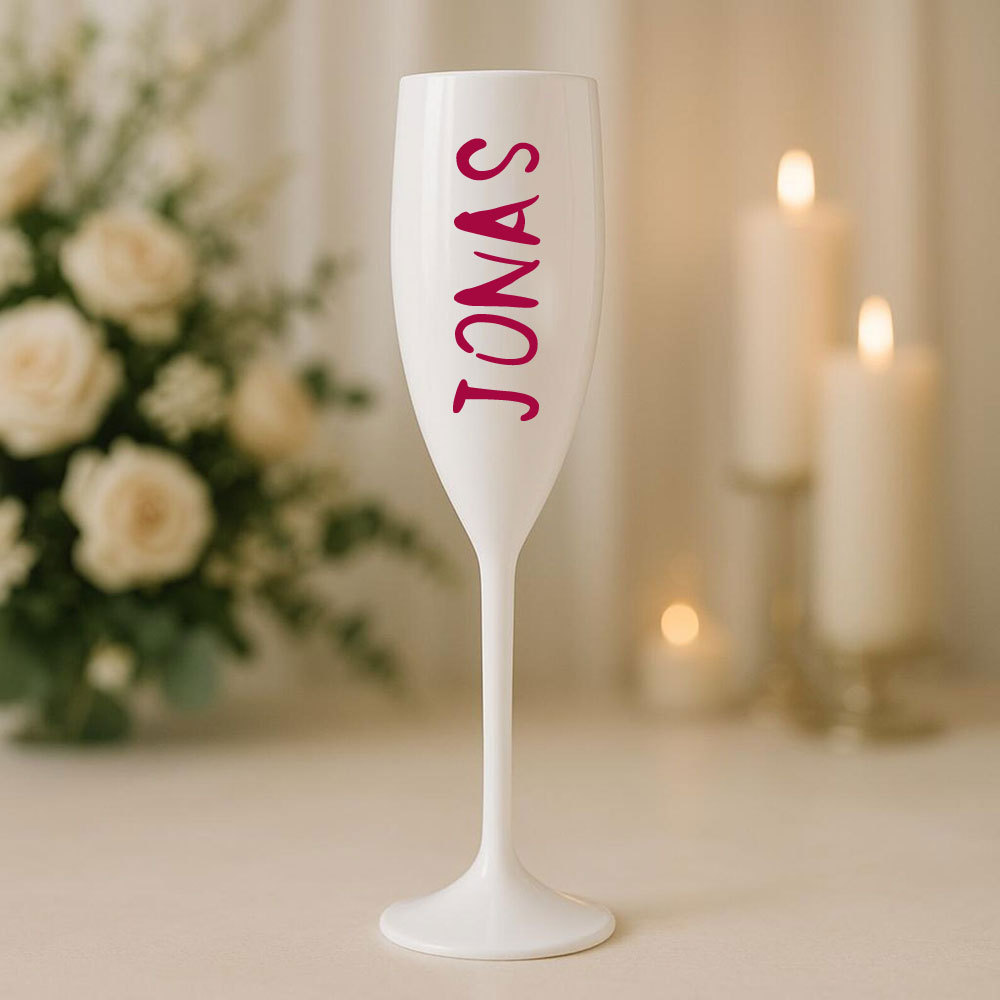 Personalize Name White Champagne Flutes Wedding Party Toasting Glasses Bridal Shower Wedding Glasses for Brides and Bridesmaids