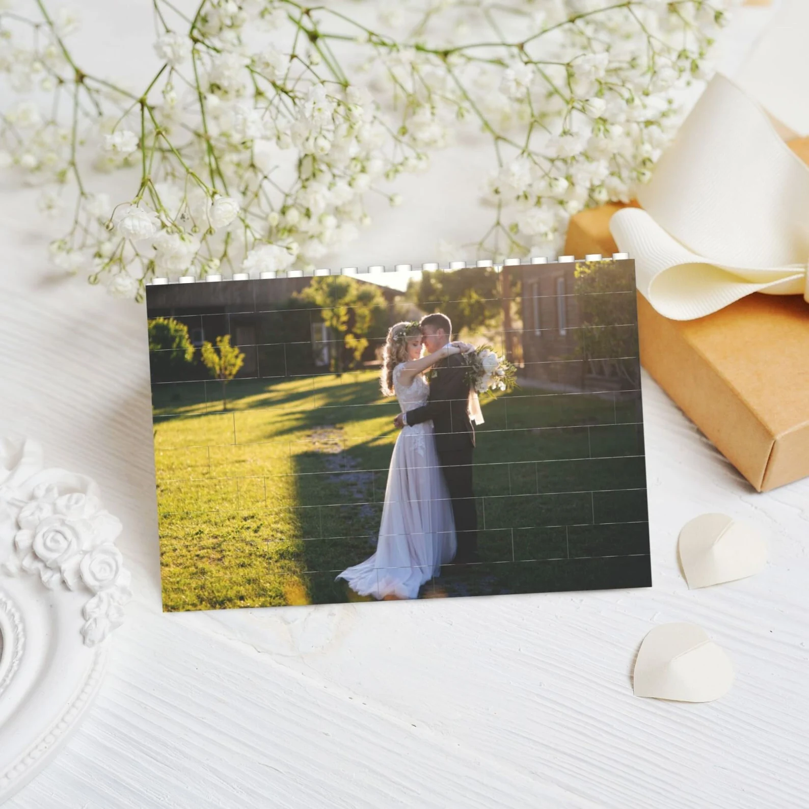 Personalised Photo Building Brick Photo Block Love Puzzle Brick Couple Gifts