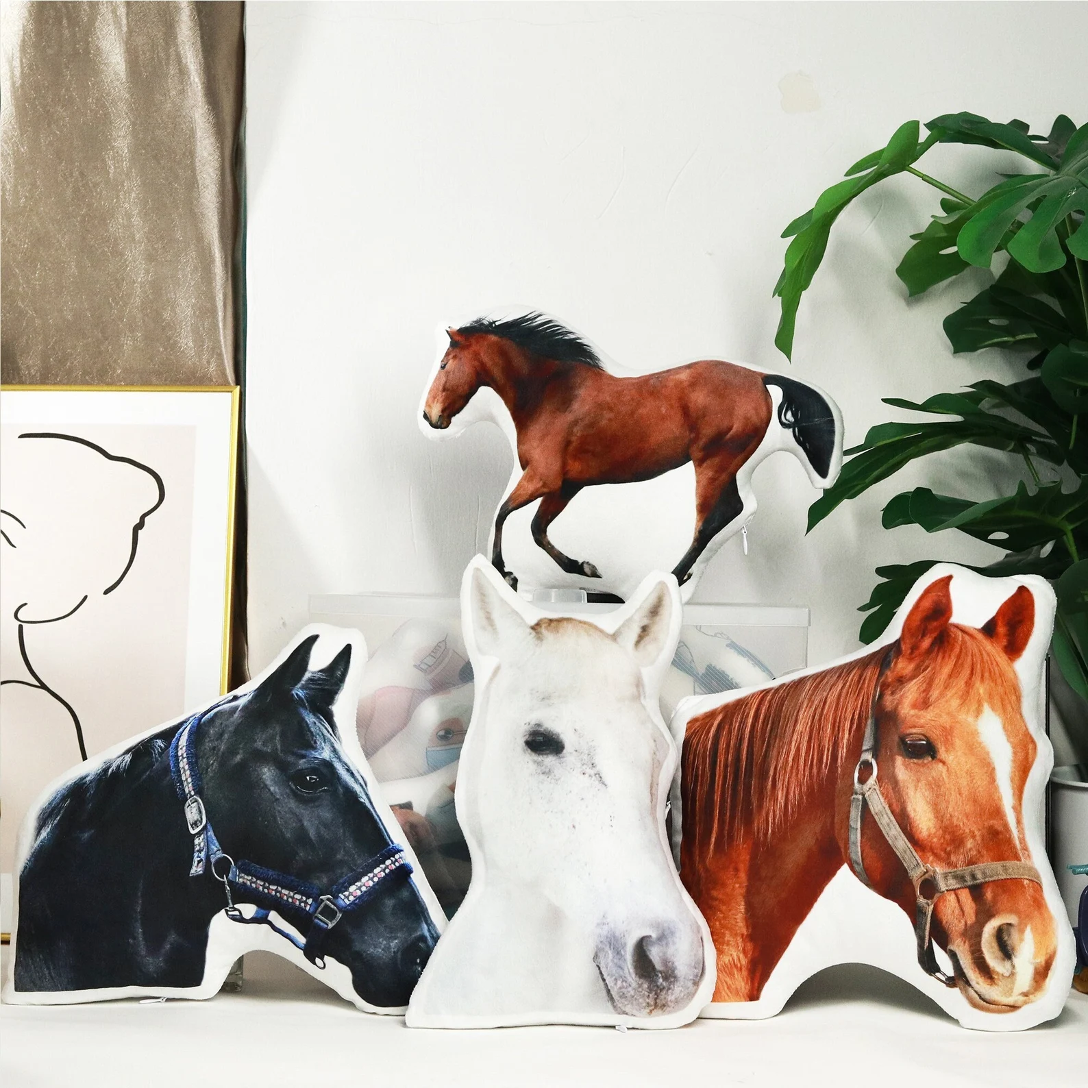 Custom 3D Horse Photo Pillow Personalised Picture Printing Pet and Loved Ones Memorial Pillow Double Side Printed