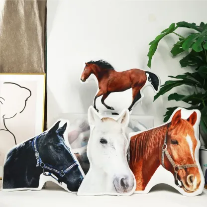 Custom 3D Horse Photo Pillow Personalised Picture Printing Pet and Loved Ones Memorial Pillow Double Side Printed