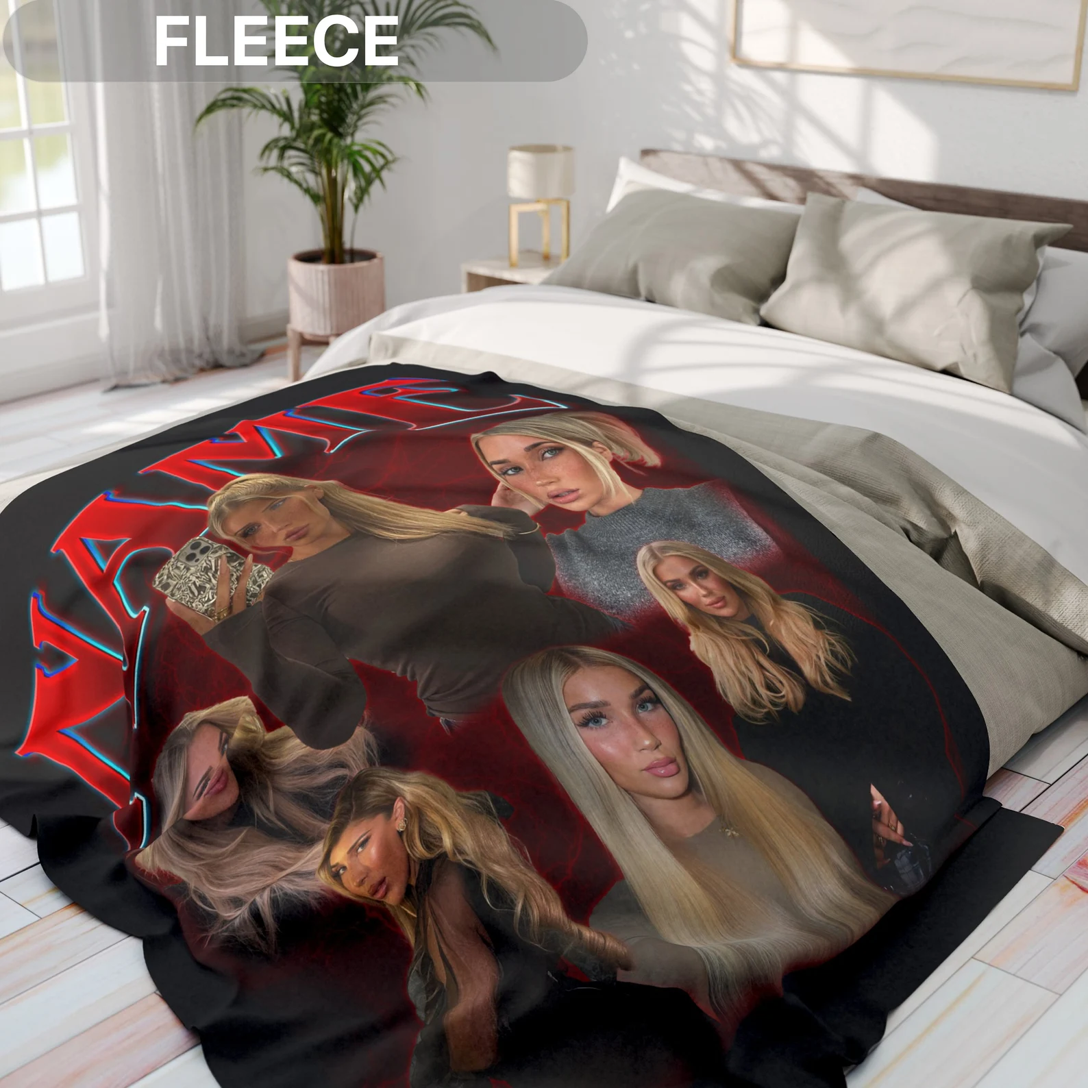 Custom Blanket with Text Photo Personalised Picture Vintage Blanket Gift for Her