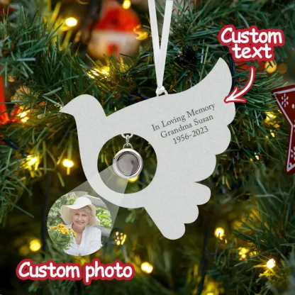 Personalised Christmas Picture Ornament with Custom Photo Projection for Tree Hanging Xmas Gifts