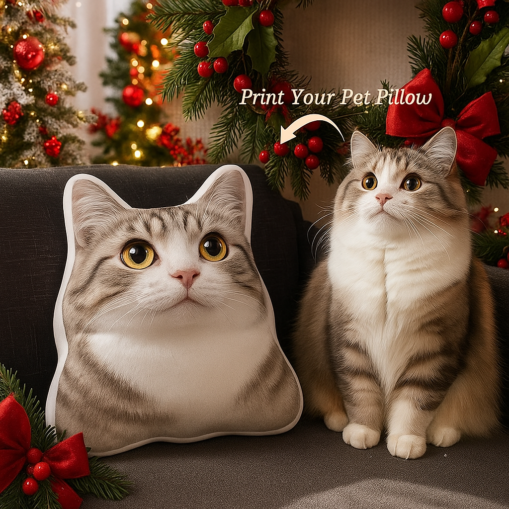 Custom 3D Pet Photo Pillow Personalised Picture Double Sided Printing Pet and Loved Ones Pillow Christmas Gifts