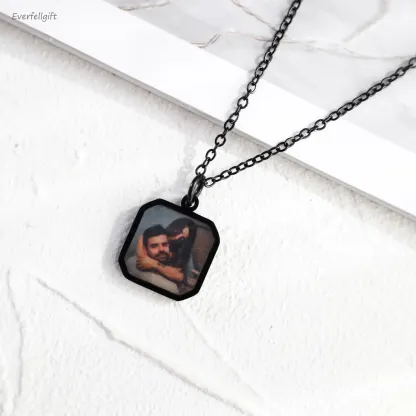 Personalised Heat-Activated Magic Necklace Custom Thermochromic Photo Pendant Hidden Picture Memorial Gift Valentine's Gift