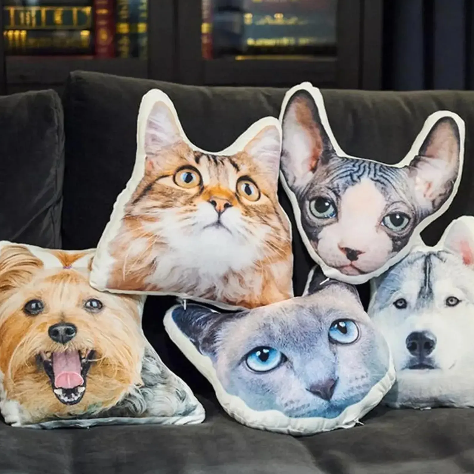 Custom Pet 3D Pillow Personalised Pet Head Face Plush Pillow Funny Home Decor