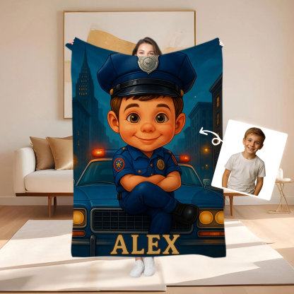 Custom Cartoon Portrait Picture Kids Blanket Soft Personalised Throw for Bedroom or Nap Time Gift for Kids