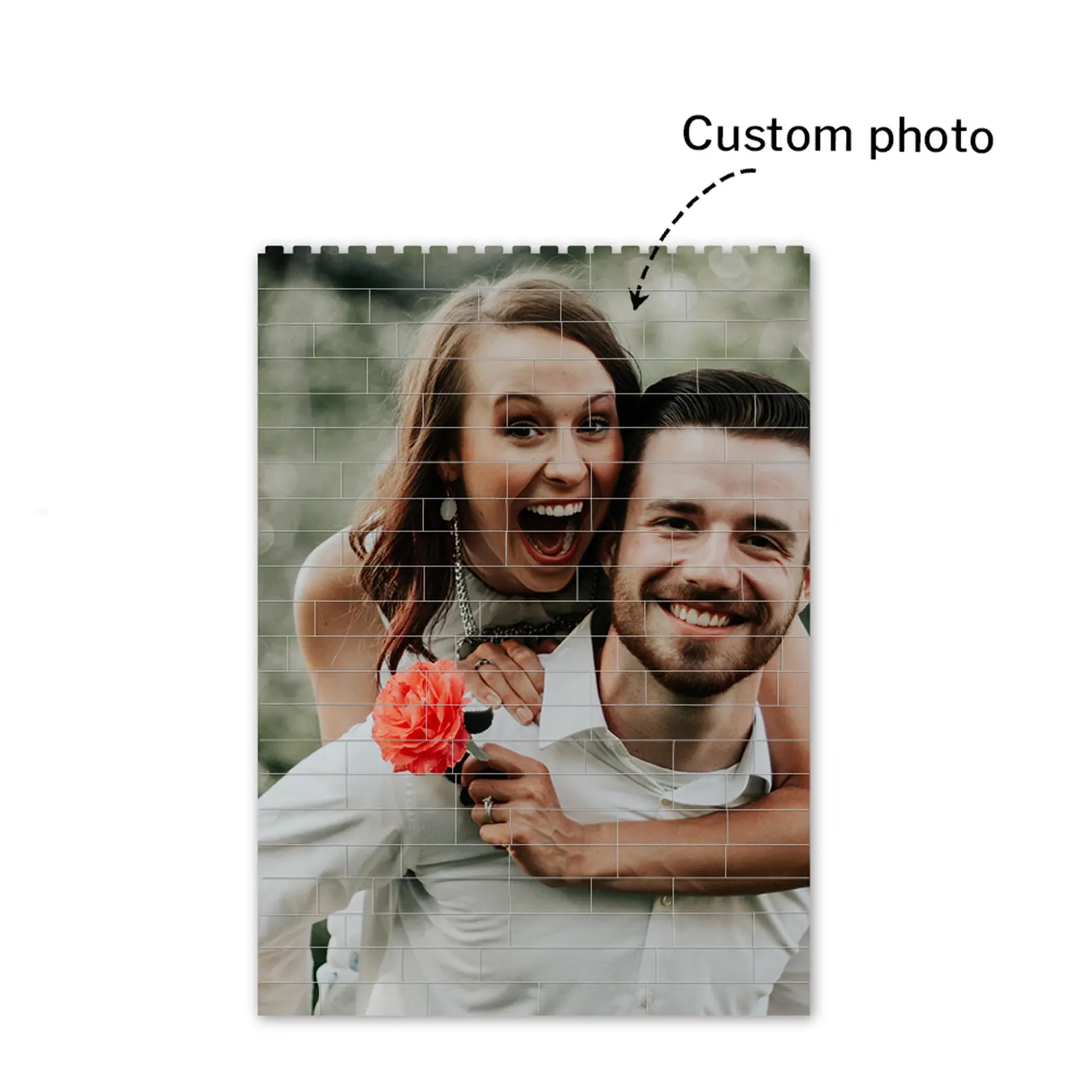 Personalised Building Brick Valentine's Day Gift Photo Block Love Puzz
