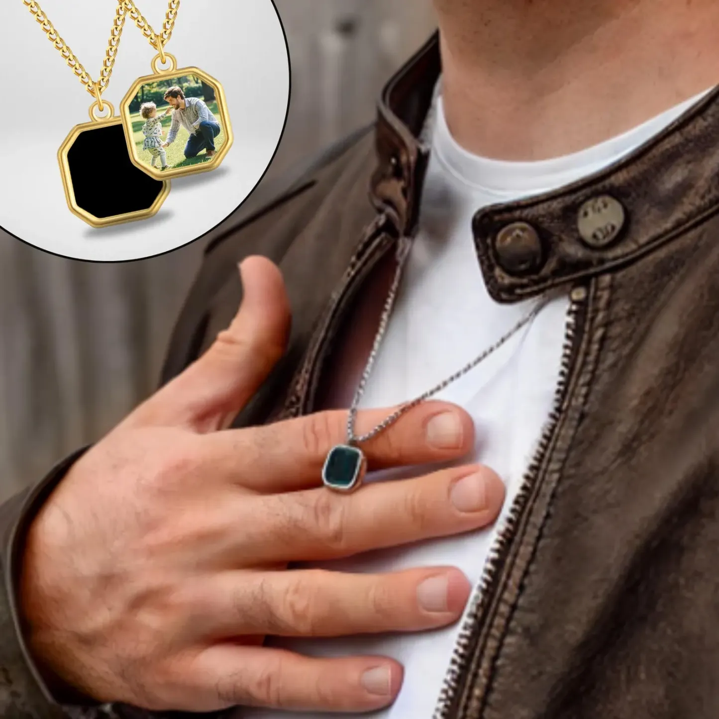 Personalised Heat-Activated Magic Necklace Custom Thermochromic Photo Pendant Hidden Picture Memorial Gift Valentine's Gift