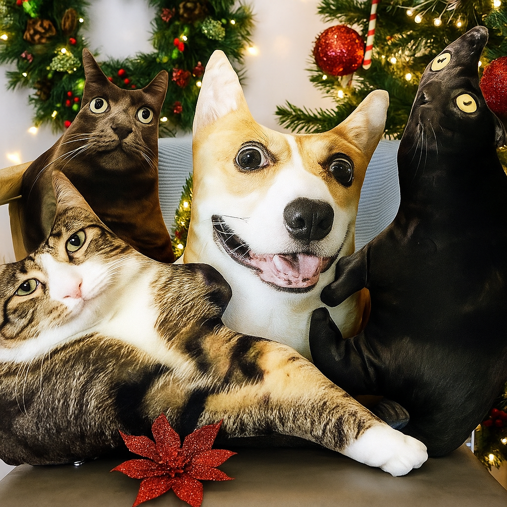 Custom Pet Pillow 3D Shaped Ugly-Cute Pet Pillow Personalised Photo Printing Pillow Funny Christmas Gifts