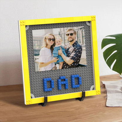 Personalised Photo Puzzle Building Blocks Father's Day Gifts Custom Dad and Papa Building Bricks Picture Frame Gift for Dad