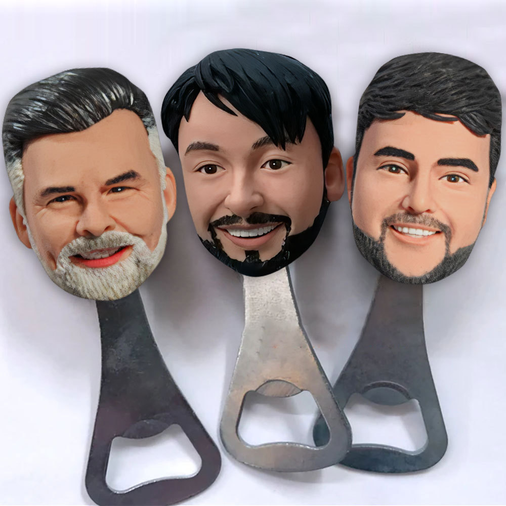 Handmade Custom Face Bottle Openers Bobblehead Bottle Openers Doll Head Wedding Bottle Openers Unique Groomsmen Gifts