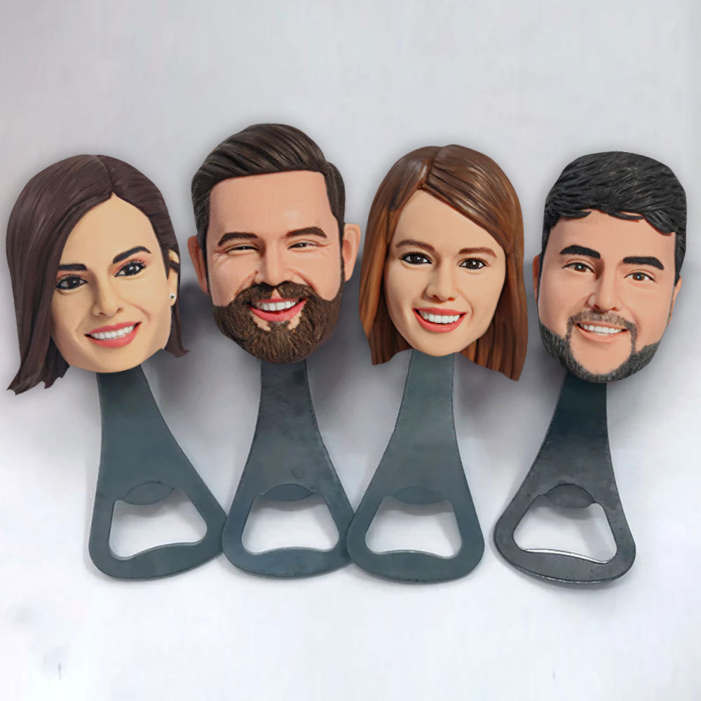 Handmade Custom Face Bottle Openers Bobblehead Bottle Openers Doll Head Wedding Bottle Openers Unique Groomsmen Gifts