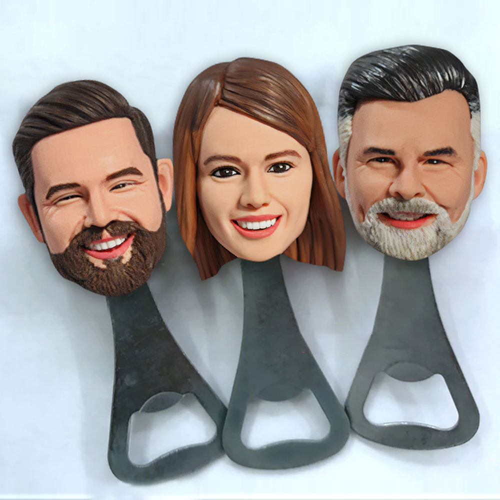 Handmade Custom Face Bottle Openers Bobblehead Bottle Openers Doll Head Wedding Bottle Openers Unique Groomsmen Gifts
