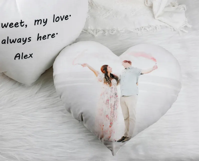 Personalised Photo Heart Pillow Custom 3D Pillow Plush Keepsake Valentine's Day Gift