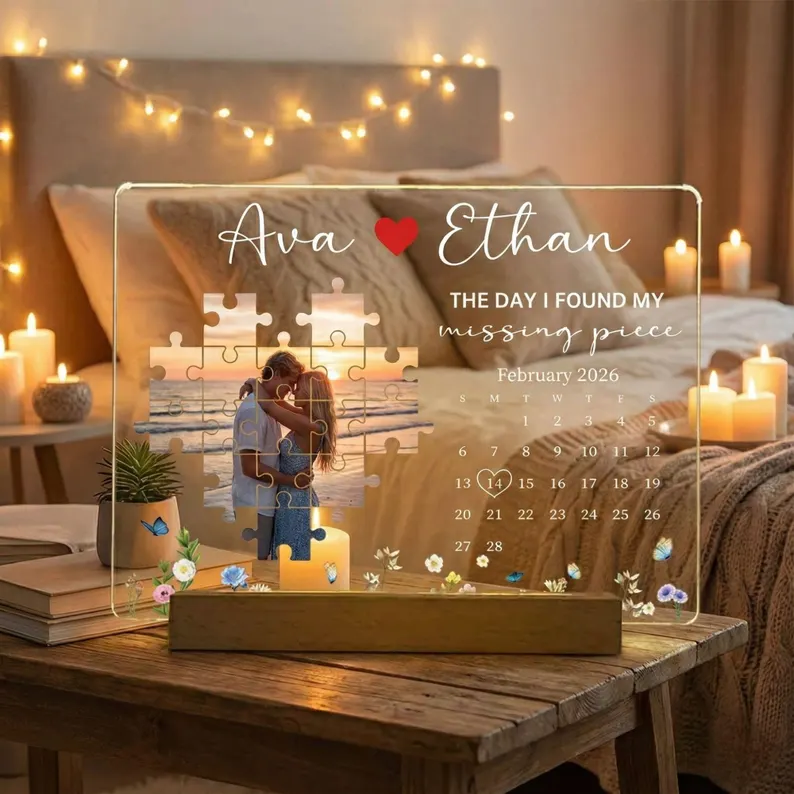 Custom Photo Light Frame The Day I Found My Missing Piece Customized Light Frame Personalised Valentine's Day Gifts