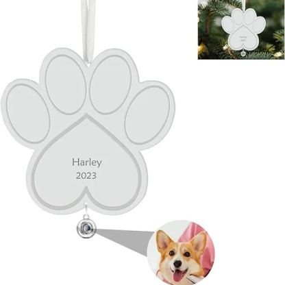 Personalised Photo Projection Memorial Ornament to Remember a Lost Family Member with Text Engraved