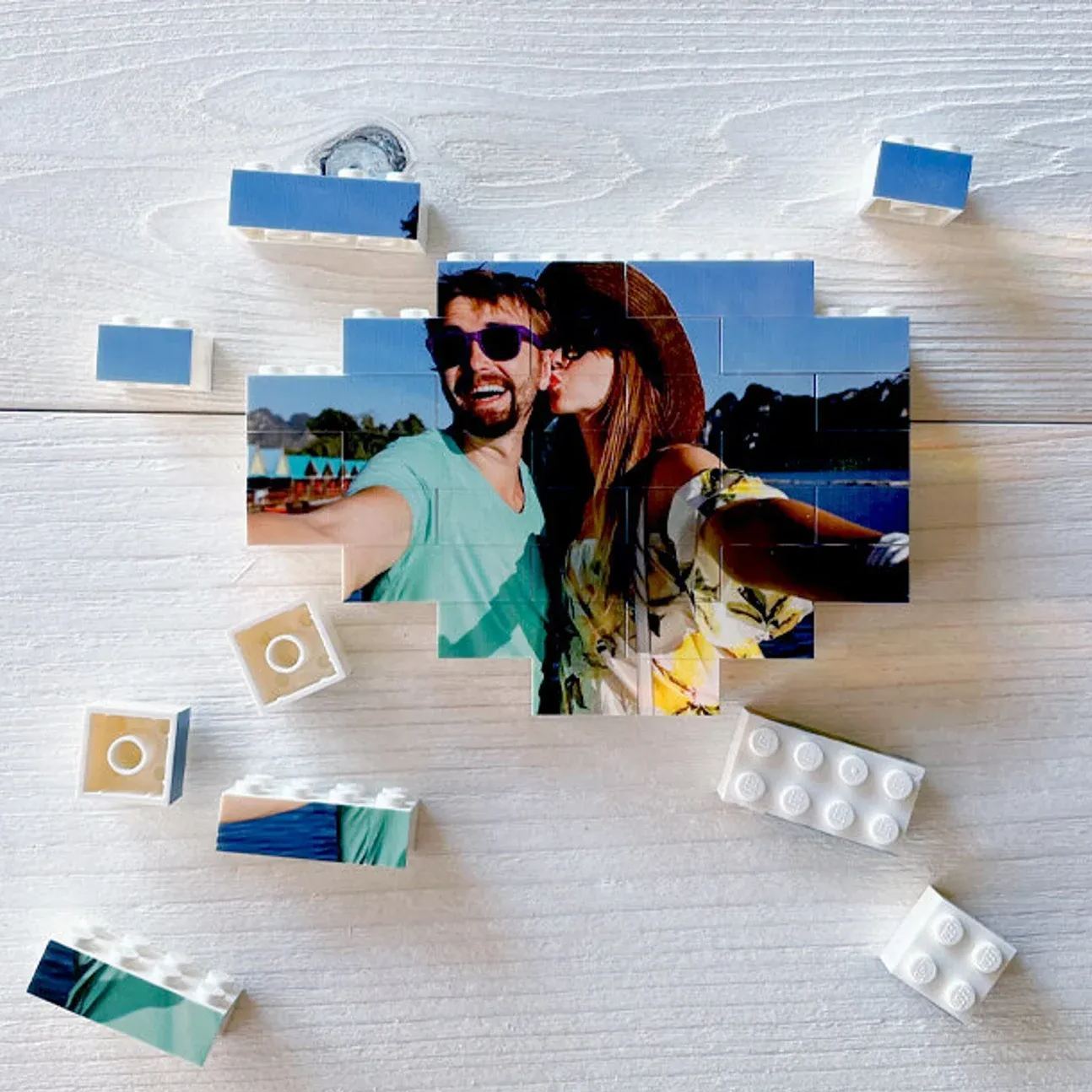 Personalised Building Brick Valentine's Day Gift Photo Block Love Puzzle Brick Gift