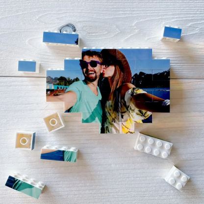 Personalised Building Brick Valentine's Day Gift Photo Block Love Puzzle Brick Gift
