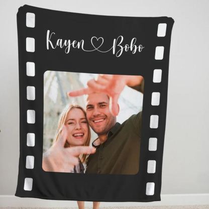 Personalised Movie Film Collage Photo Blanket Custom Throw Blanket with Pictures Anniversary Gifts for Couple