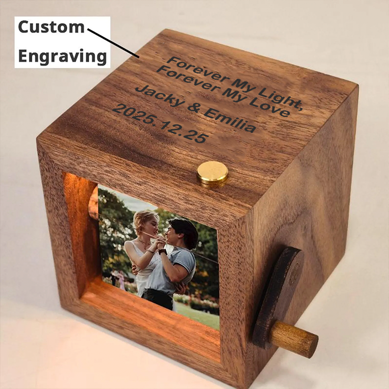 Personalised Photo and Engraved Flipbook Frame Animation Machine Night Light Hand Motion Photo Cube Album Gifts for Her