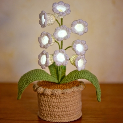 LED Glowing Lily of the Valley - Handmade Knit Flower Decor Light for Home