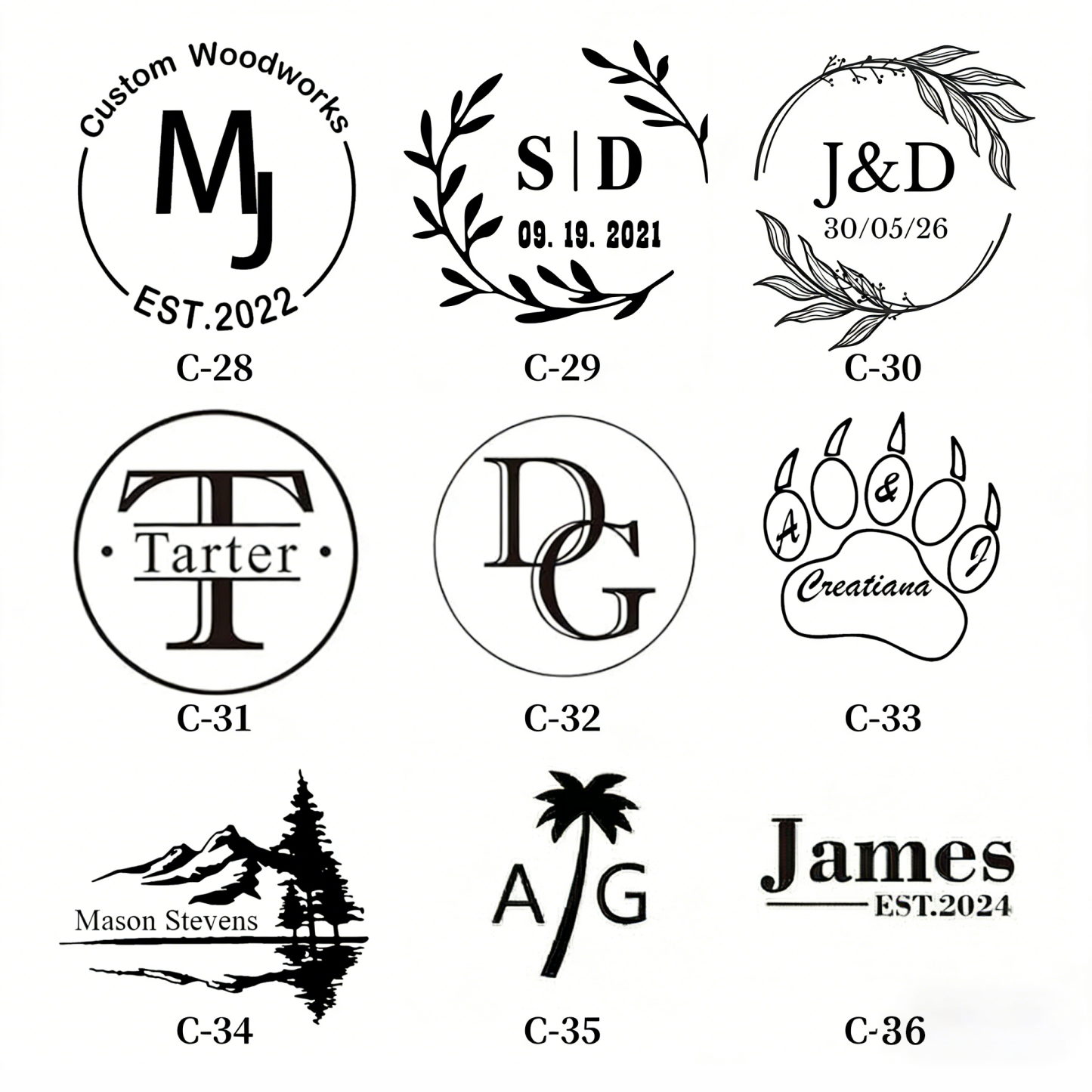 Custom Leather Branding Iron Personalised Logo Branding Stamp for Leather Custom Maker's Mark Gift for Crafter