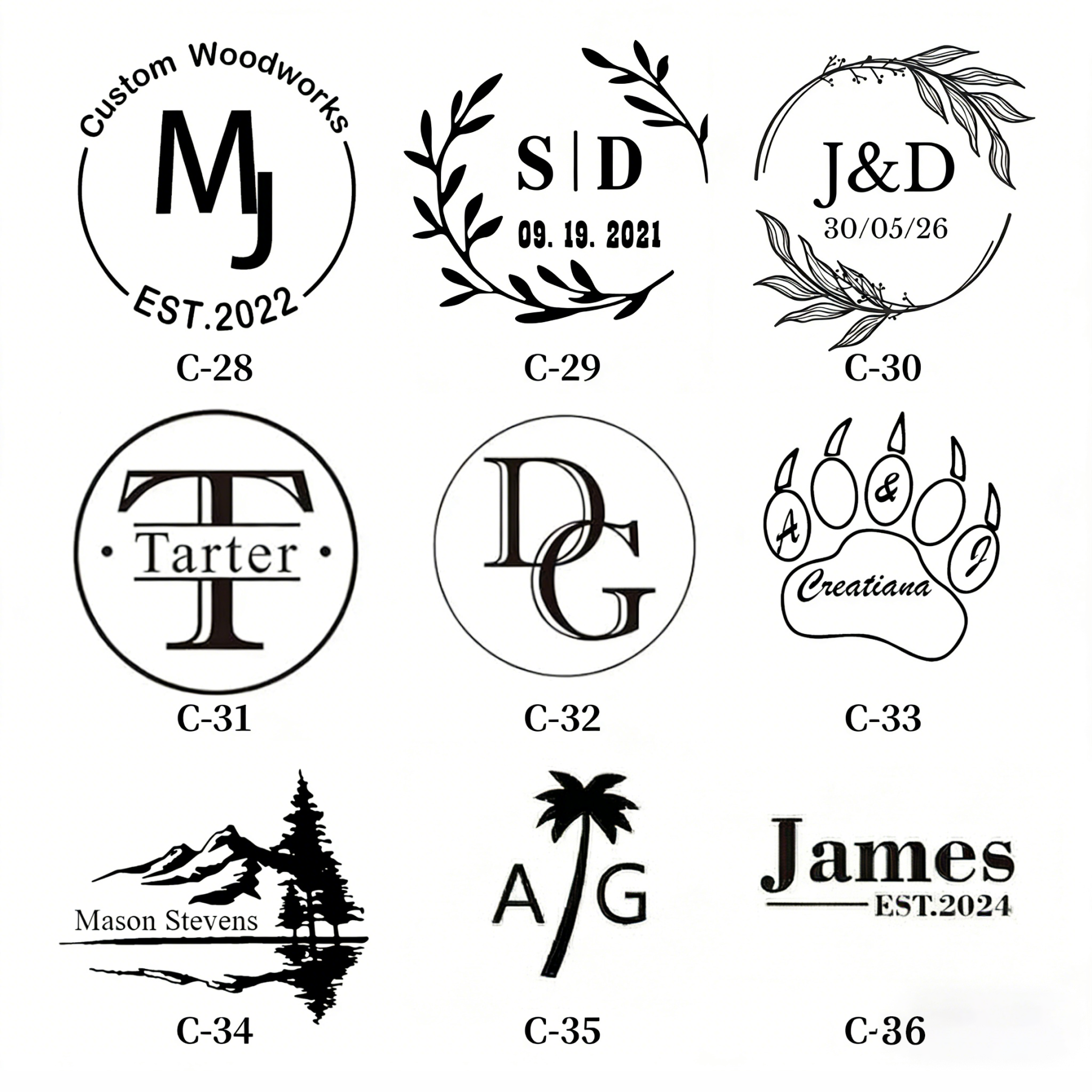 Custom Leather Branding Iron Personalised Logo Branding Stamp for Leather Custom Maker's Mark Gift for Crafter