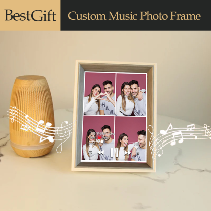 Custom Collage Photo Music Frame with Song Album Cover Personalised Photo Valentine’s Gifts (Can Play Music)