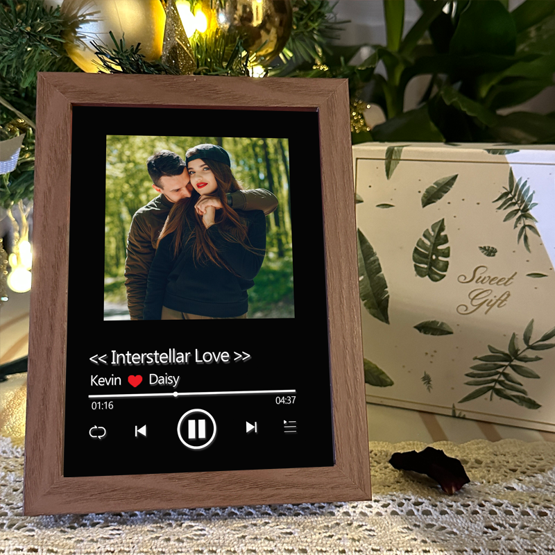 Custom Whole Song Photo Frame with Music Personalised Picture Frame Valentine's Day Gifts (Can Play Whole Song)