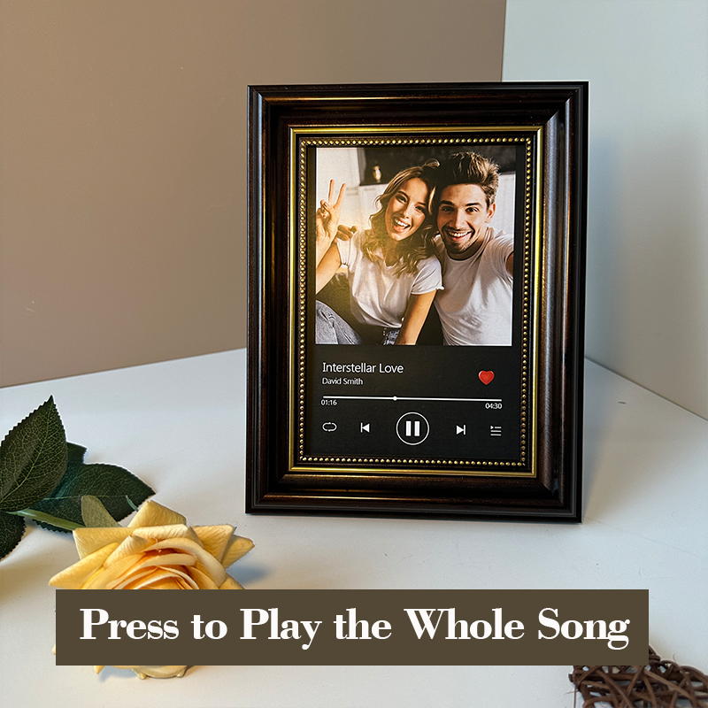 Personalised Photo Frame with Custom Whole Song Picture Frame Music Player Valentine's Day Gifts (Can Play Music)