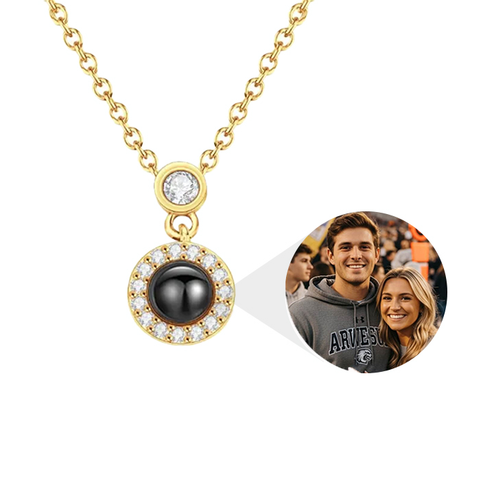 Personalised Photo Necklace Projection Petite Halo Locket Jewelry Heartfelt Gift for Women
