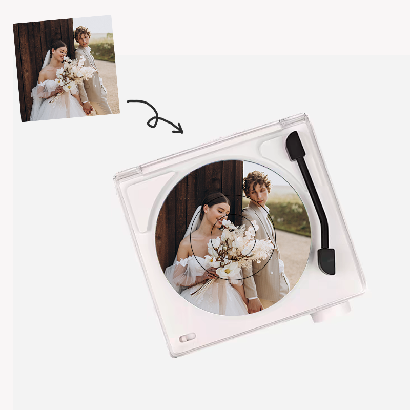 Custom Photo Vintage Vinyl Record Player Style Bluetooth Speaker Phonograph Style