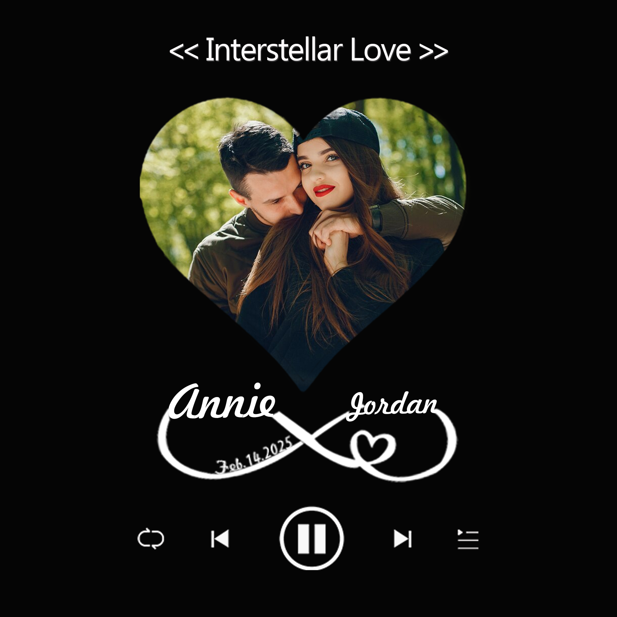 Personalised Photo Frame with Custom Whole Song Picture Frame Music Pl