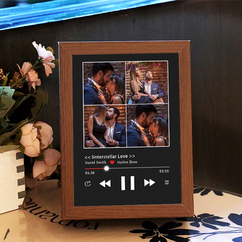Personalised Collage Photo Frame with Music Custom Whole Song Frame Personalised Music Player (Can Play Whole Song)